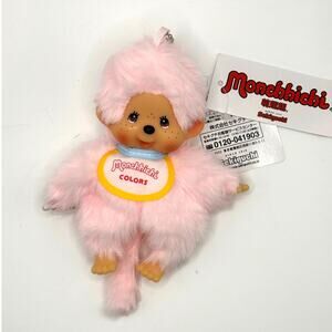 New Sekiguchi Monchhichi Color Series Pink Plush Keychain - US seller